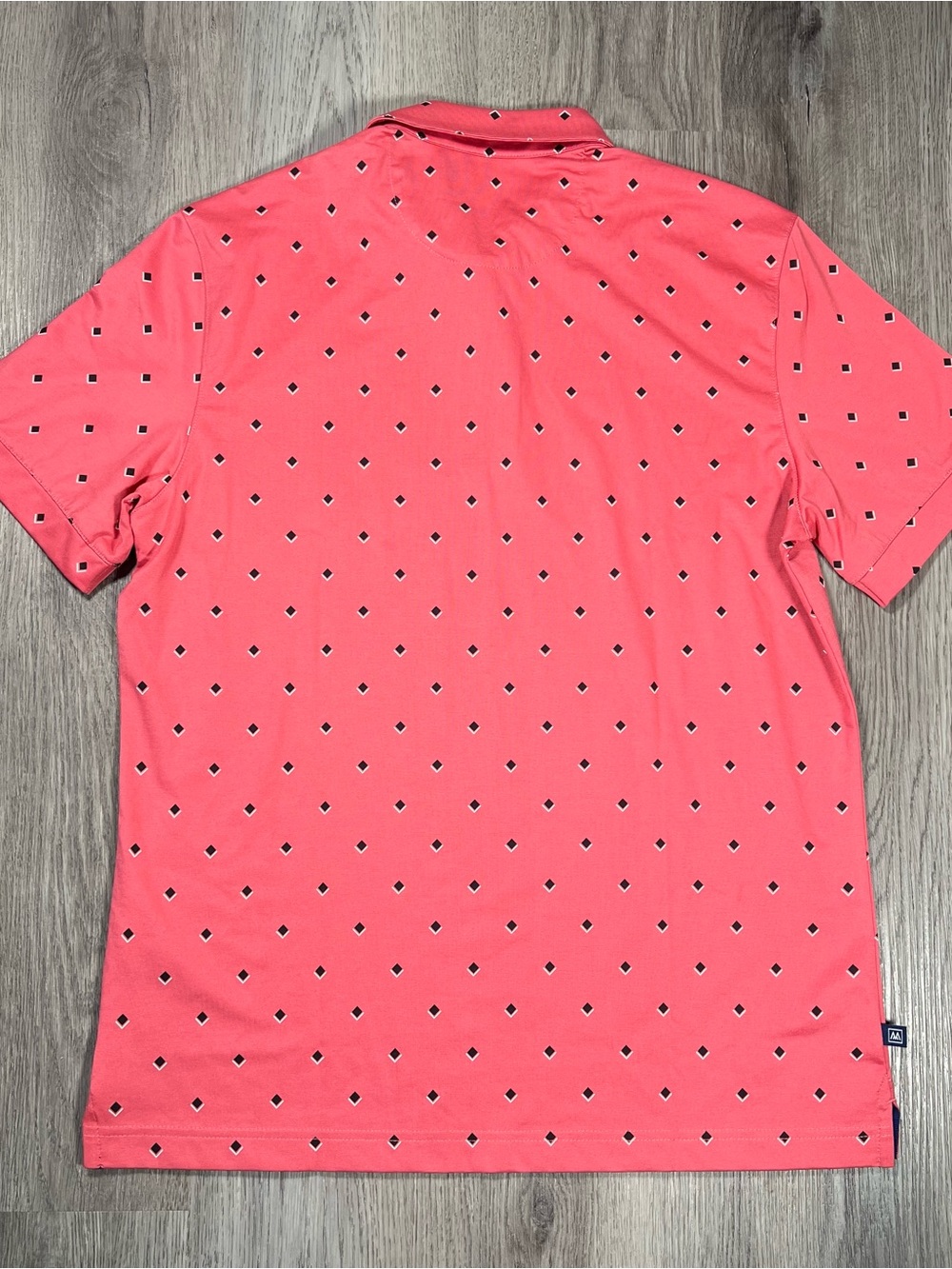 New Mizzen+Main Performance Golf Polo Shirt Mens M Trim Wilson Geometric Red - Picture 3 of 7